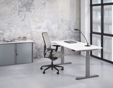 Abholpreis Schreibtisch weisses Gestell elektrisch Höhenverstellbar mit Tischplatte 120x80cm verschiedene Dekore und Größen