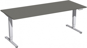 Geramöbel Elektro-Hubtisch höhenverstellbar, 2000x800x620-1280, ONYX/Silber